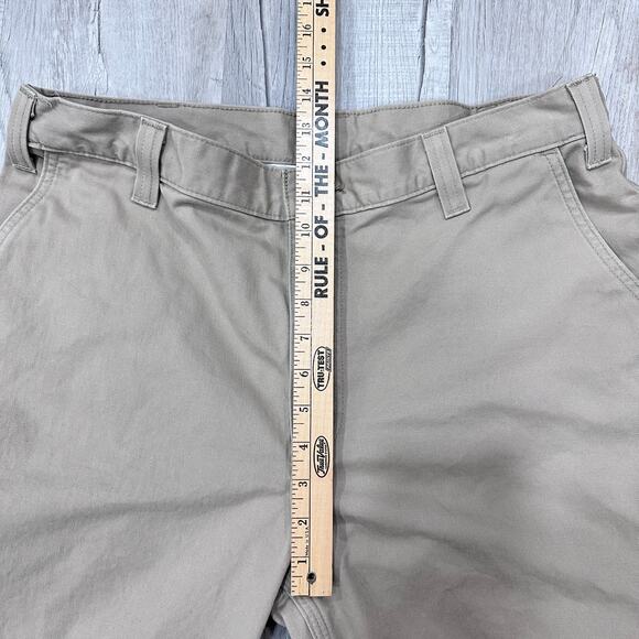 Carhartt Pants Mens 38x30 Khaki Canvas Work Utility Straight Leg 100095-285 - Picture 5 of 11
